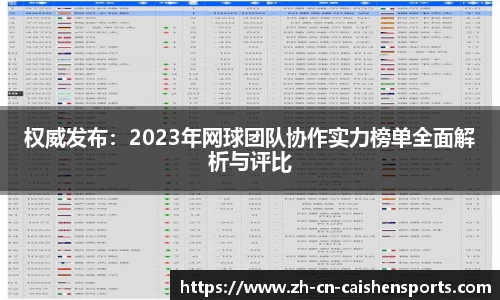 权威发布：2023年网球团队协作实力榜单全面解析与评比